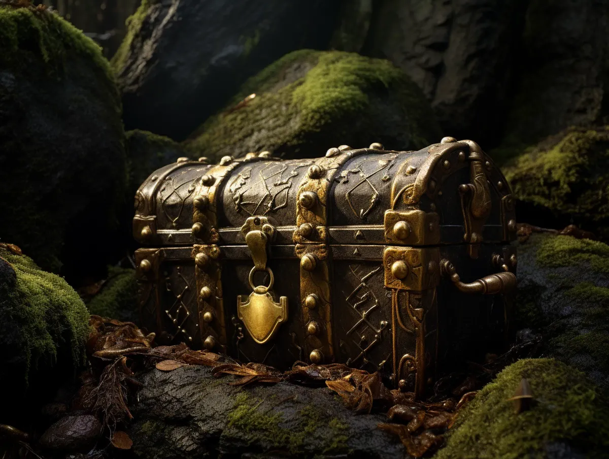 A mysterious and ancient-looking treasure chest
