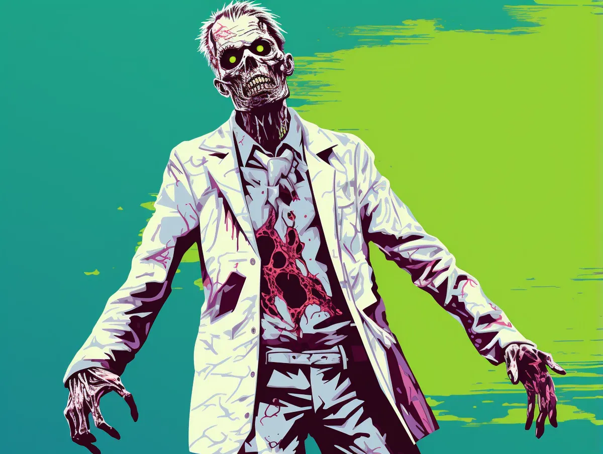 Zombie wearing a lab coat
