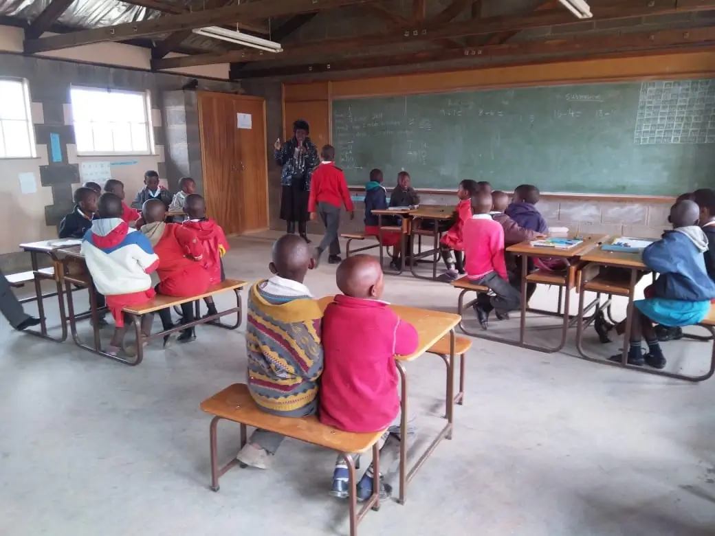 Learning process in a school in Lesotho