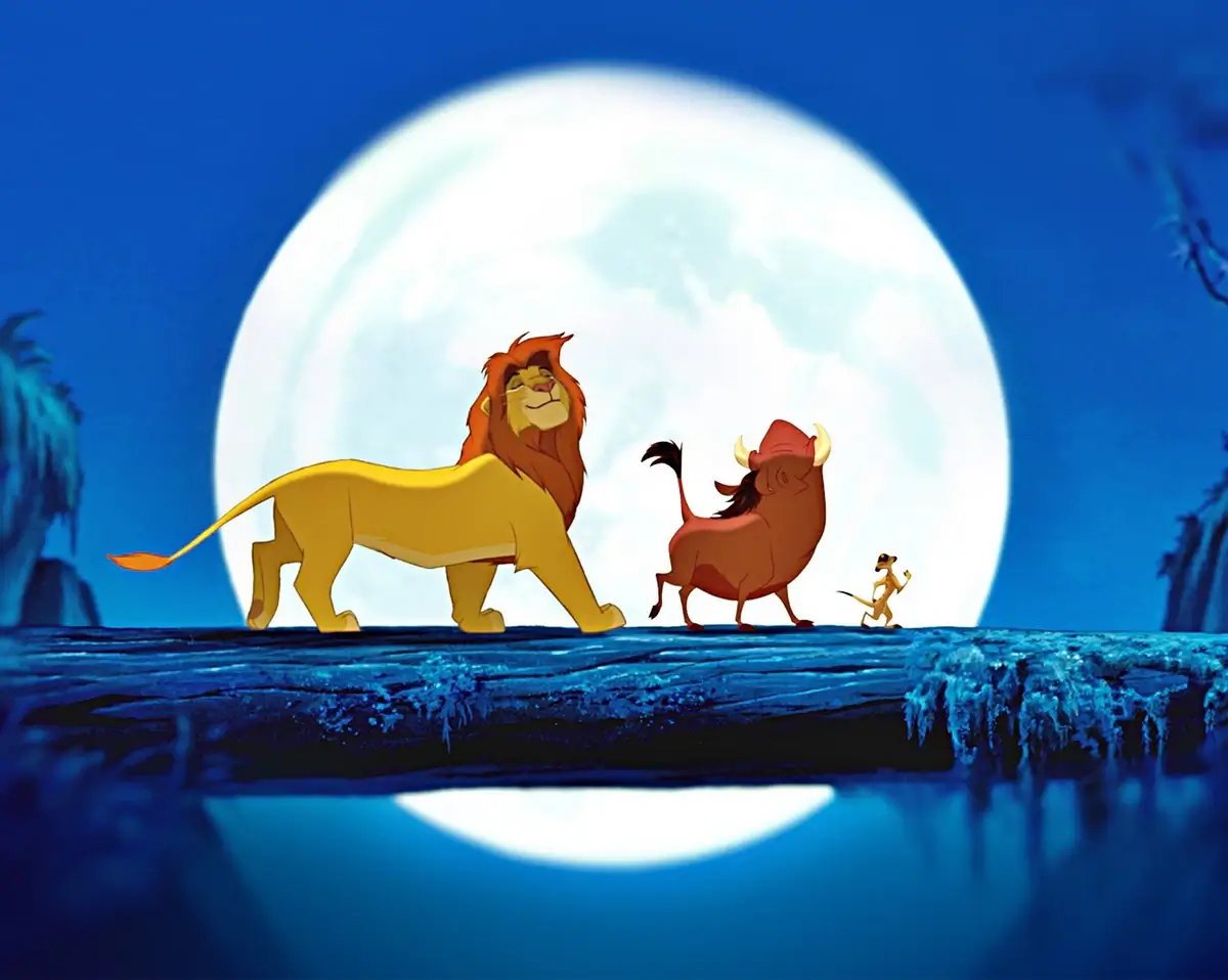 Timon, Pumbaa, and Simba (The Lion King)