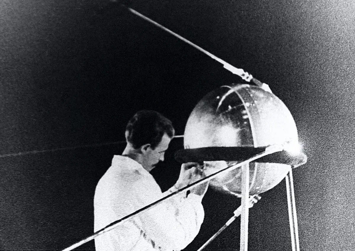 Historical photo of the Sputnik satellite
