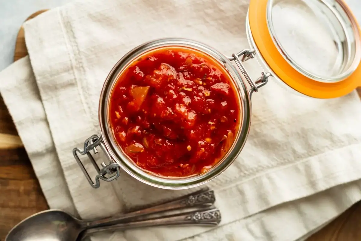 Sauce in jar