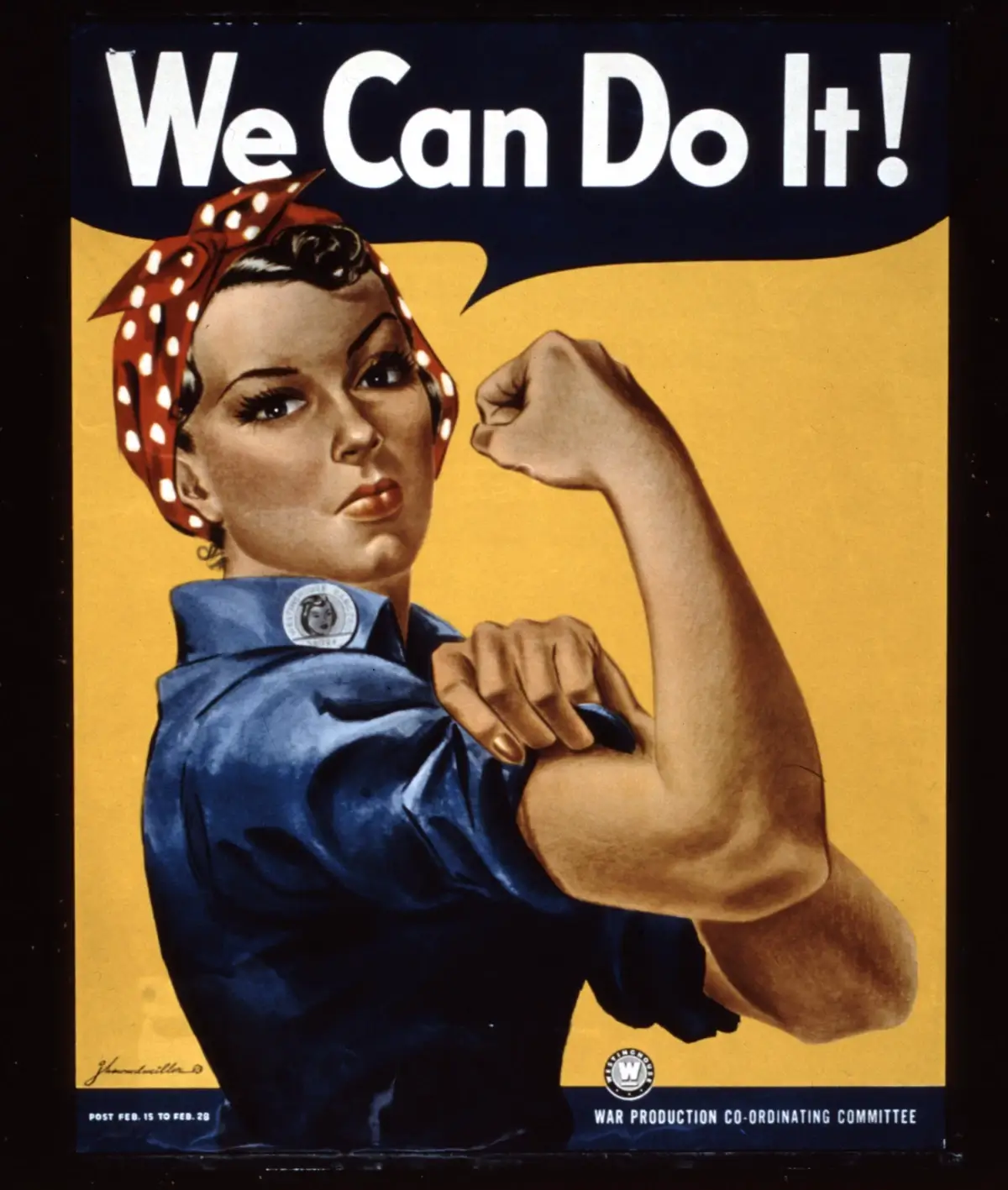 WW2 propaganda poster: "We Can Do It"