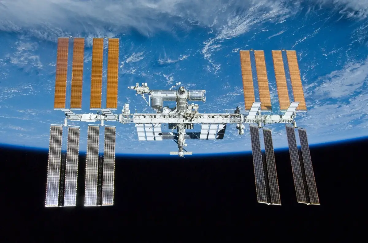 ISS against the backdrop of Earth