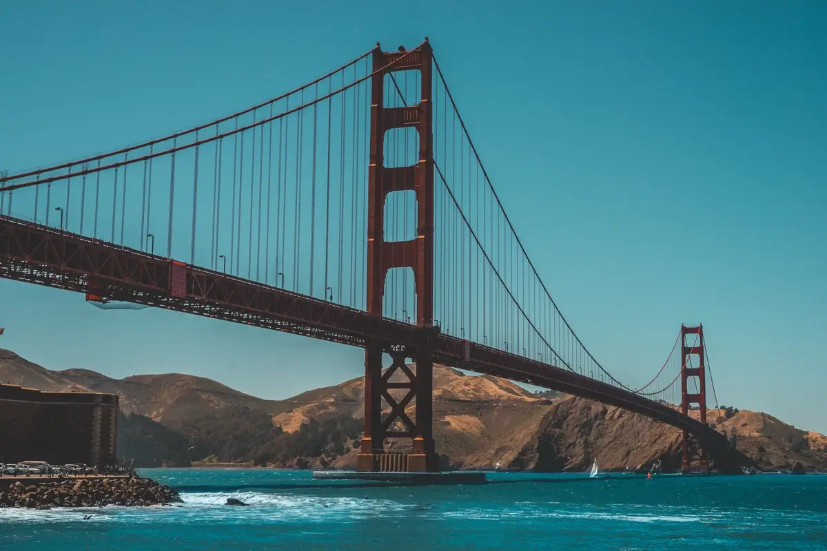 Isosceles triangle of Golden Gate Bridge