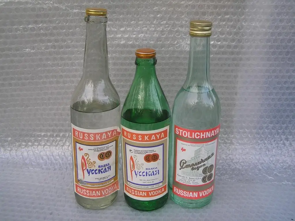 Russian vodka bottles