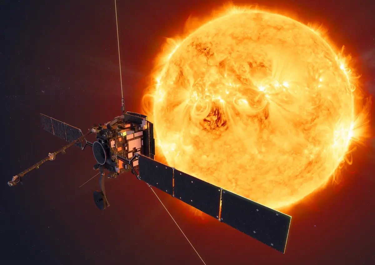 Satellite enduring a solar storm