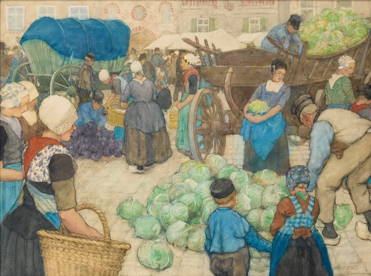 Charles W. Bartlett - Cabbage Market (1900)