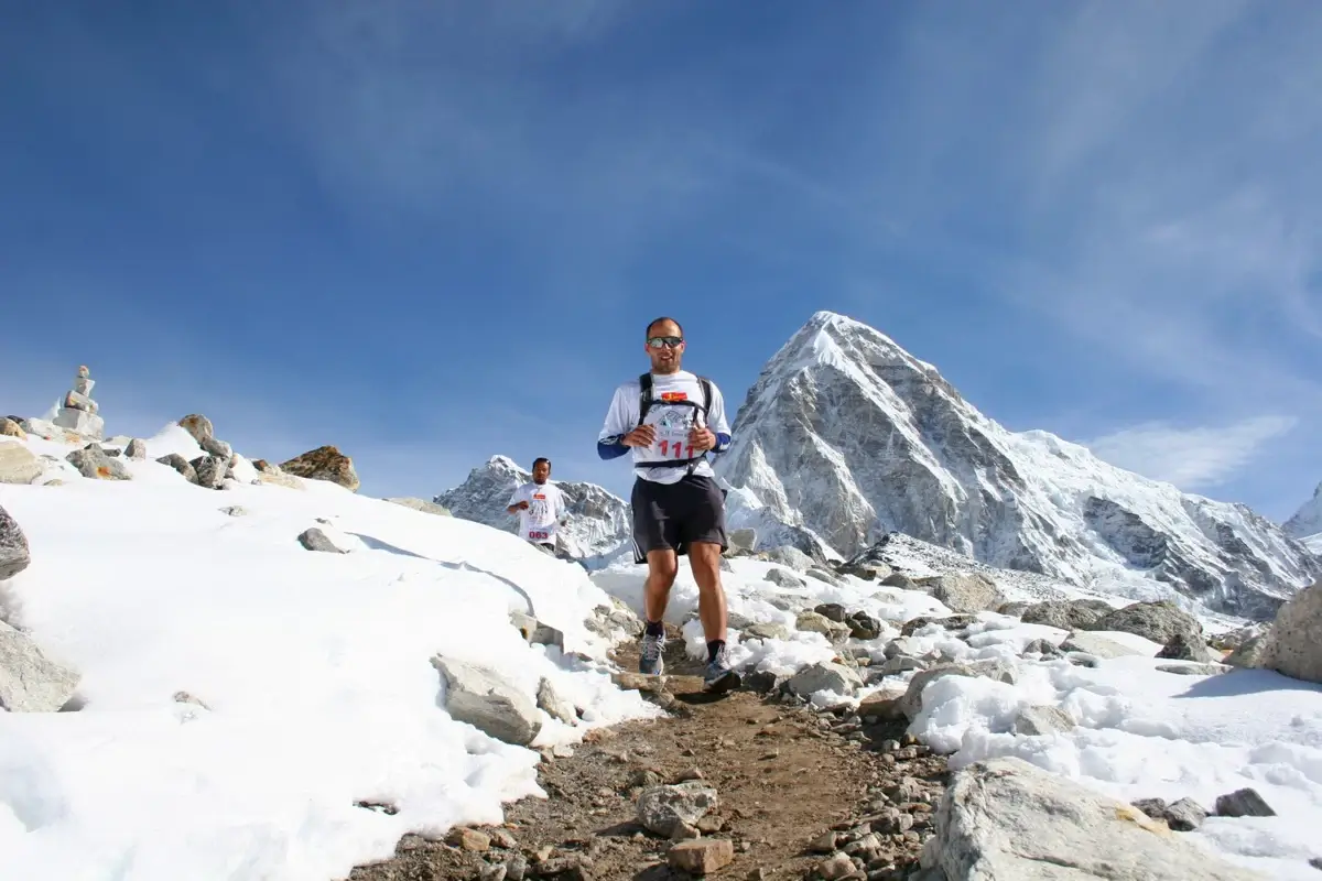 Runners participating in the Everest Marathon