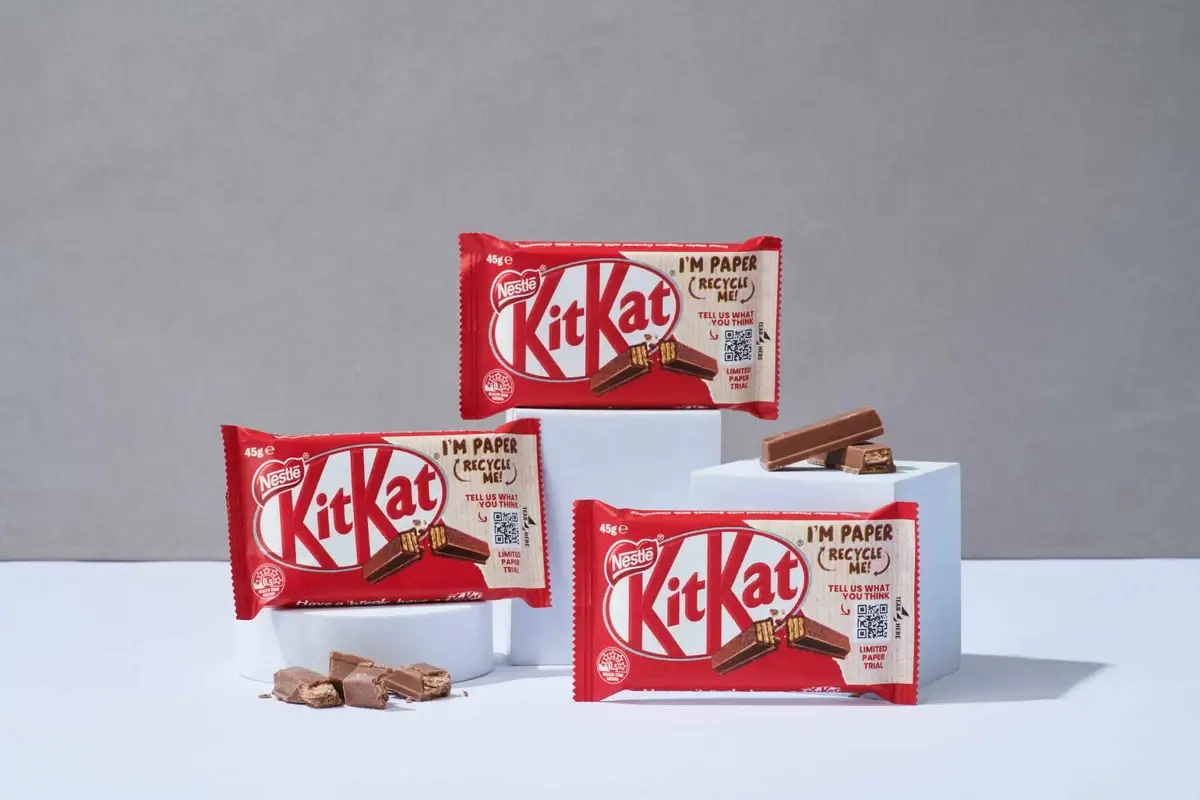 Kit Kat bars with eco-friendly packaging