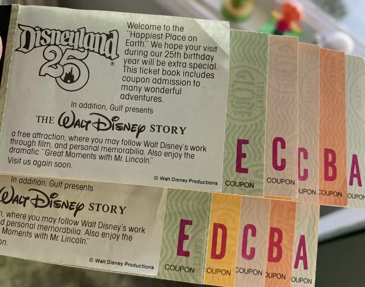 Vintage Disneyland tickets