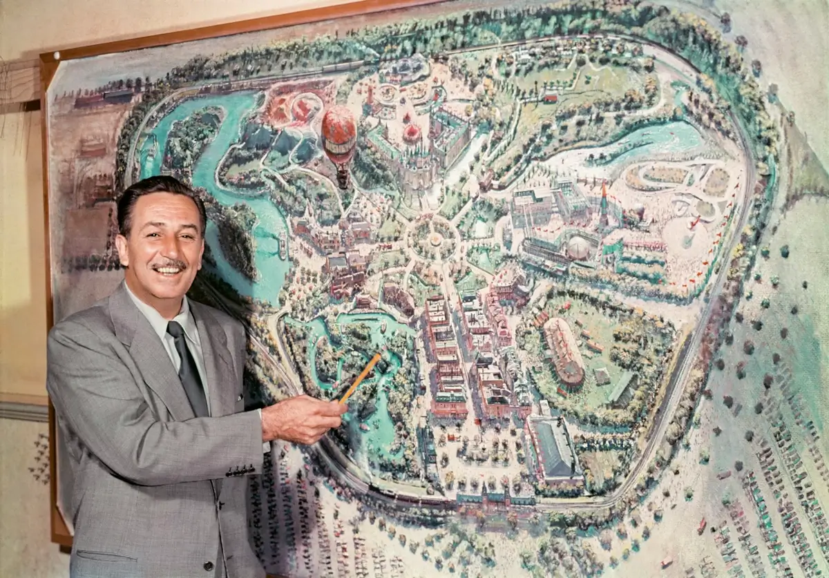 Walt Disney near Disneyland California plan map