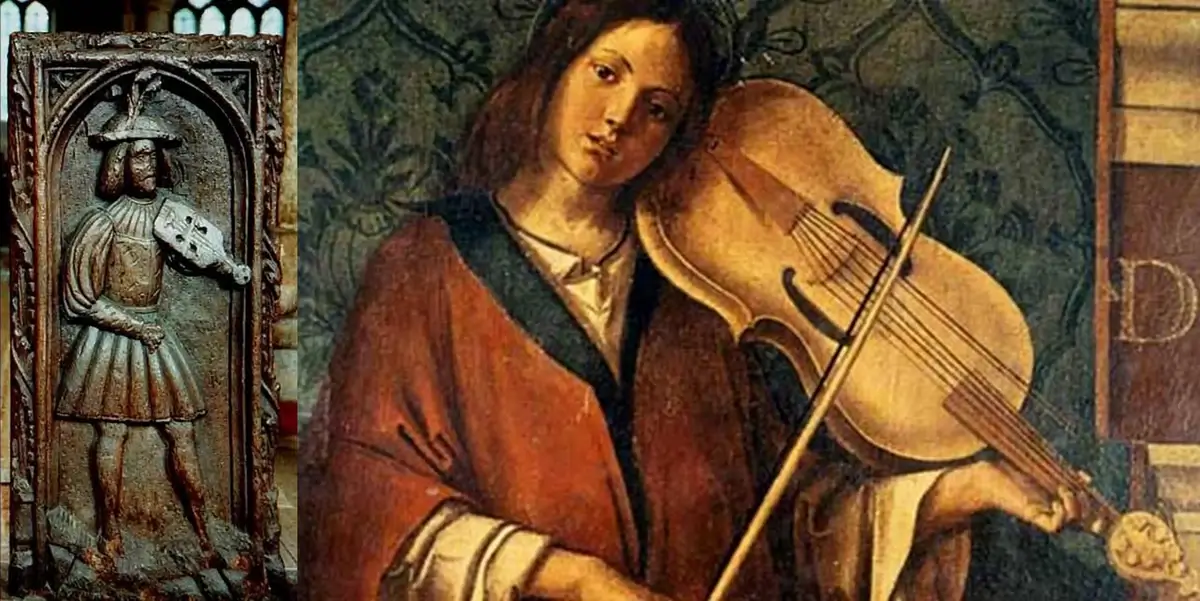 Medieval fiddle painting