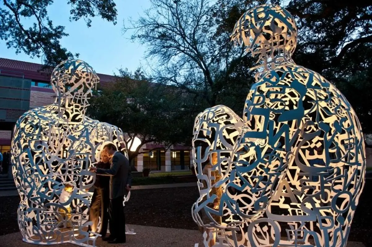 Collection of outdoor art installations on Rice University's campus