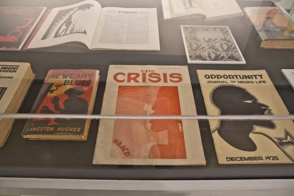 Issues of The Crisis magazine in the museum