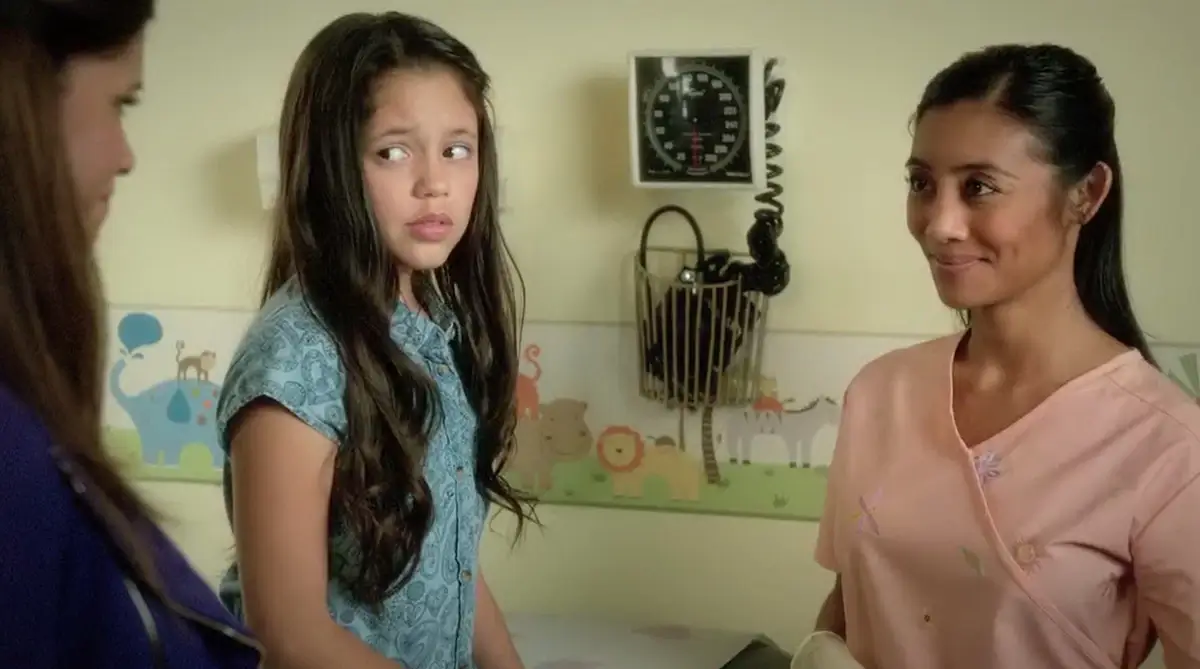 Jenna Ortega in character as Young Jane from 'Jane the Virgin'