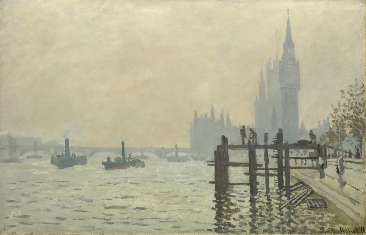 Monet, The Thames at Westminster 1871, Westminster