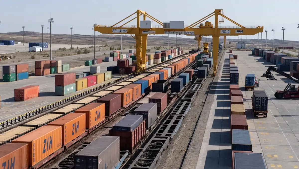 The Khorgos Gateway, a major dry port on the China-Kazakhstan border