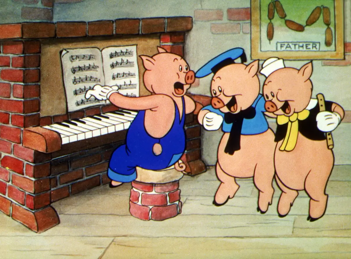 The Three Little Pigs, a famous cartoon trio