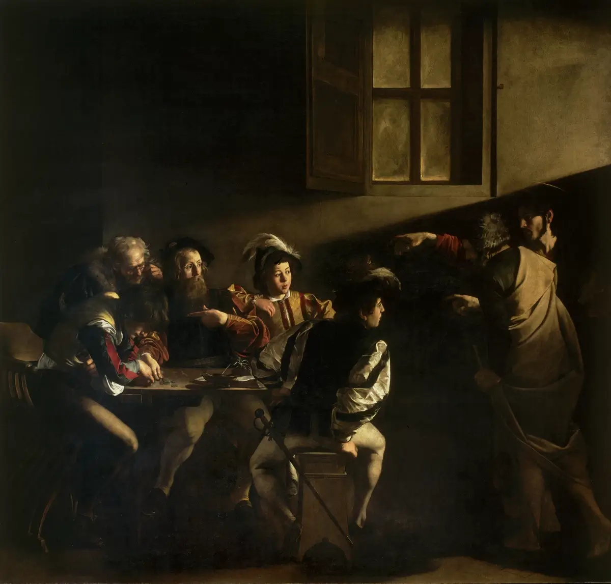 Caravaggio, "The Calling of St. Matthew", 1600