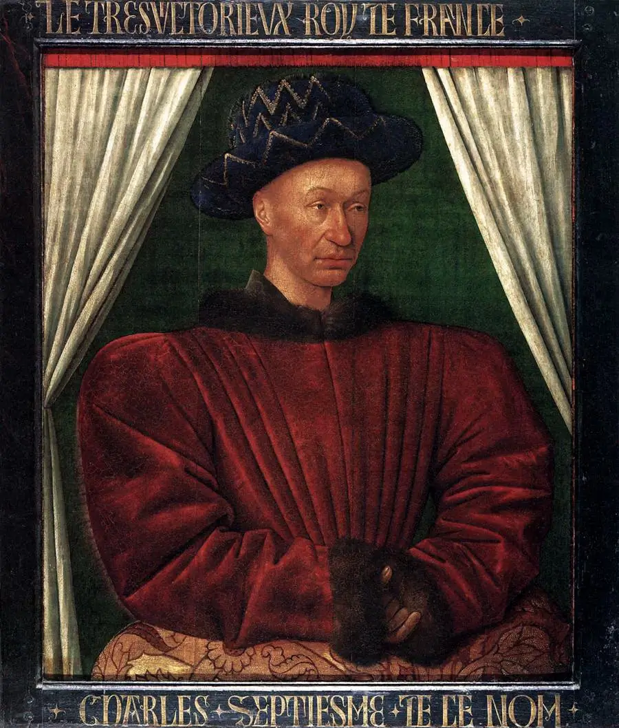 Jean Fouquet, "Portrait of Charles VII of France", 1445-1450