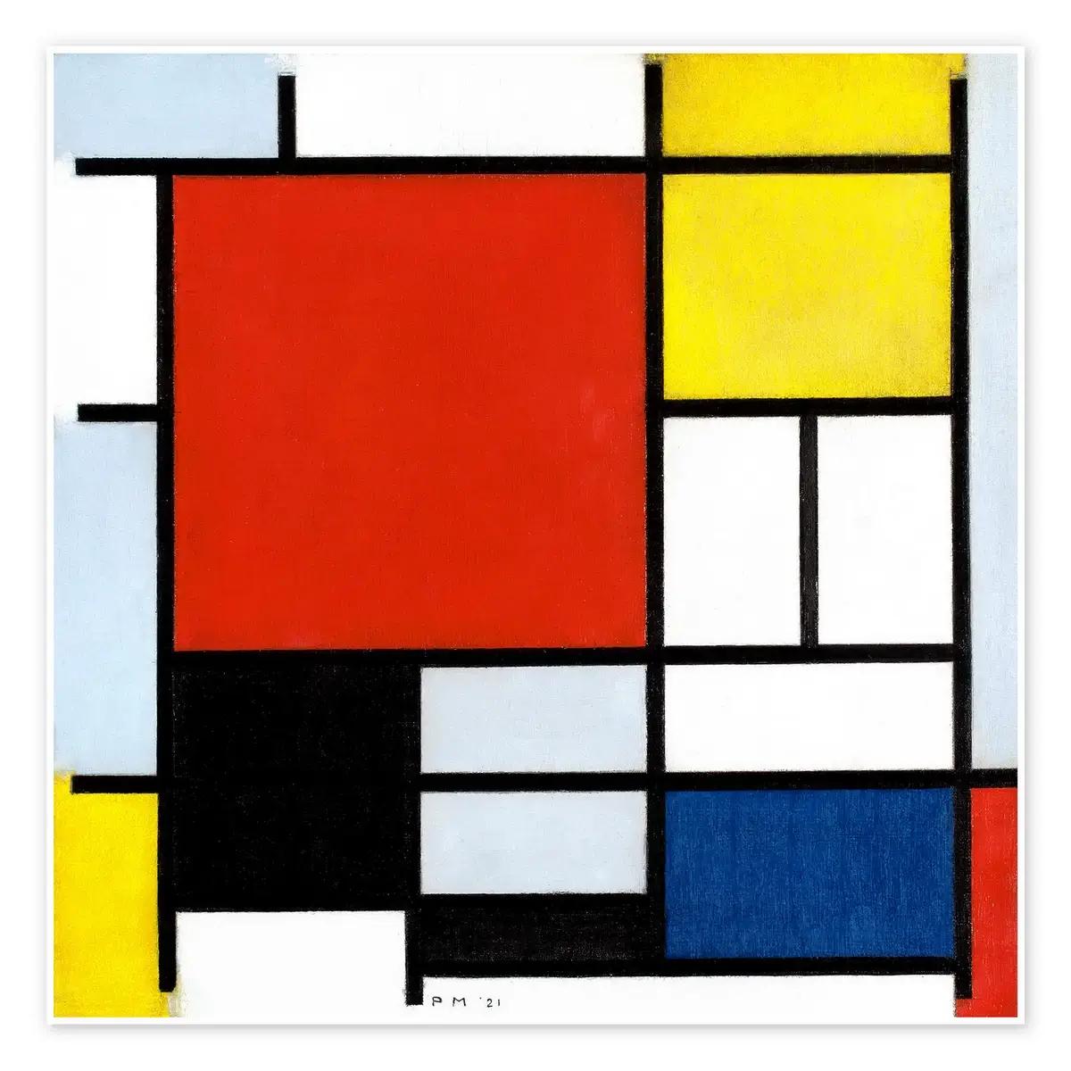 Mondrian's "Composition with Red, Blue, and Yellow" (c. 1930)