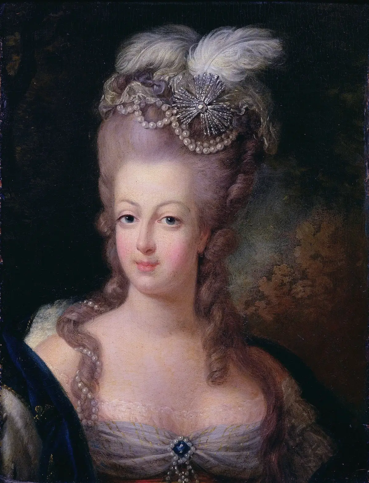 Portrait of Marie Antoinette showcasing her elaborate hairstyle