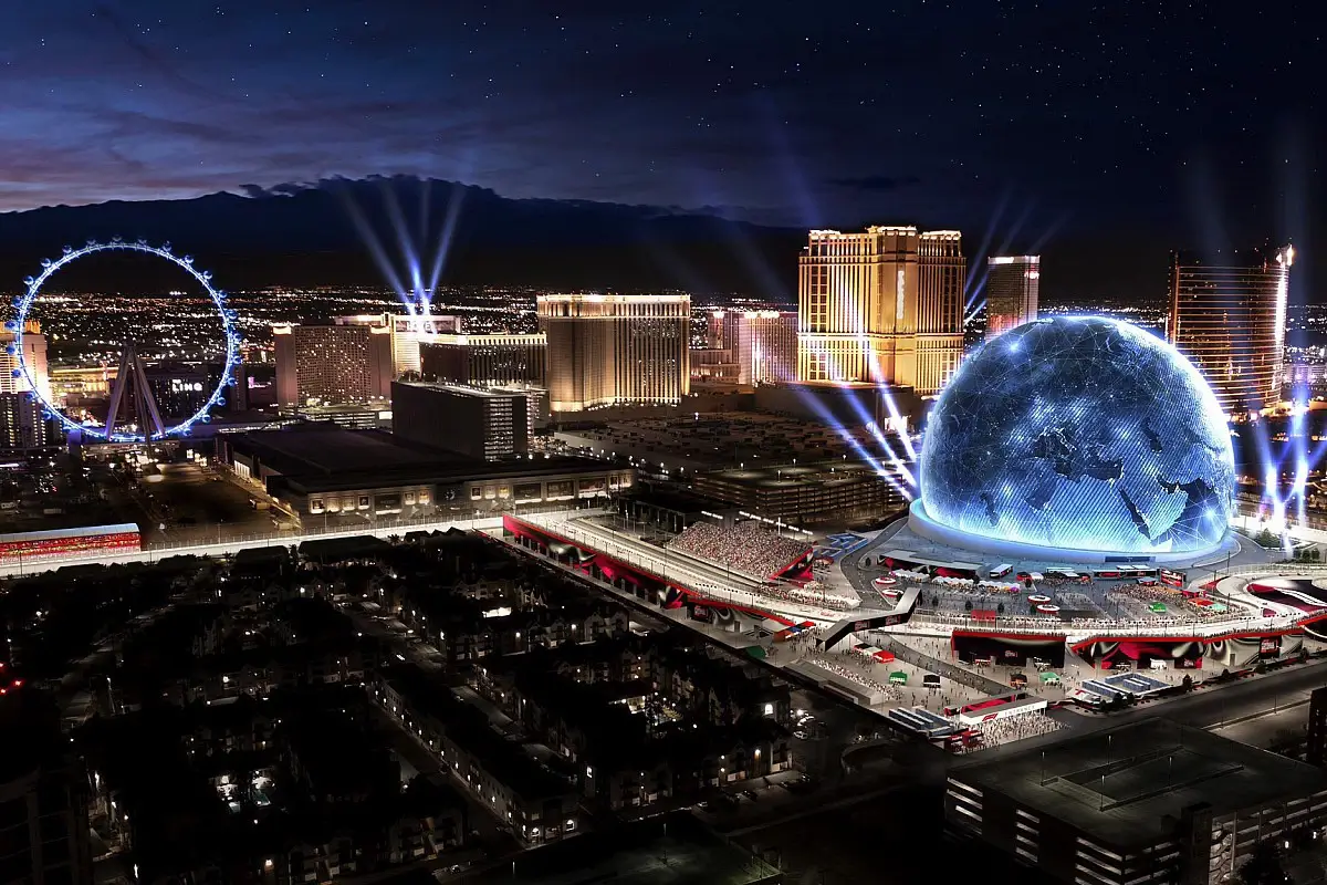 Sphere in Las Vegas aerial view