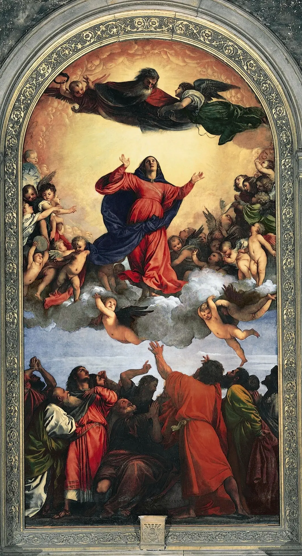 Titian, "Assumption of the Virgin", 1518
