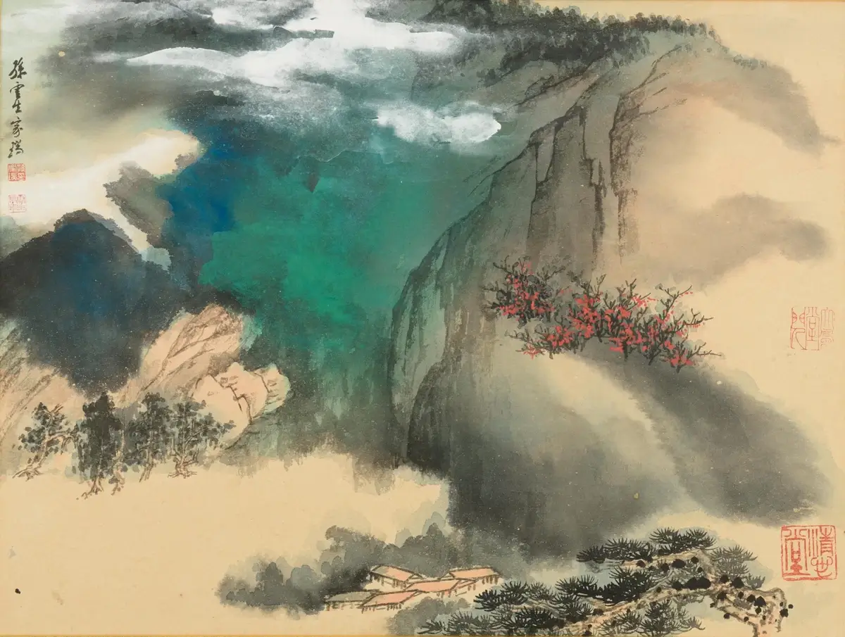 Zhang Daqian, a Chinese watercolour on paper