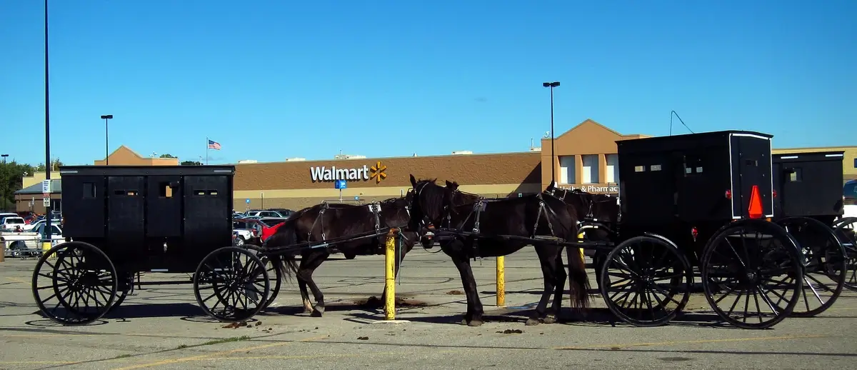 Amish parking at Walmart