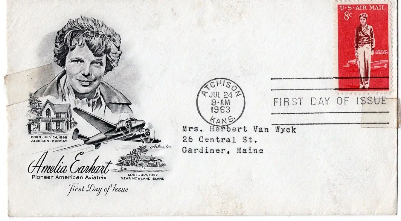 The 1963 Amelia Earhart postage stamp