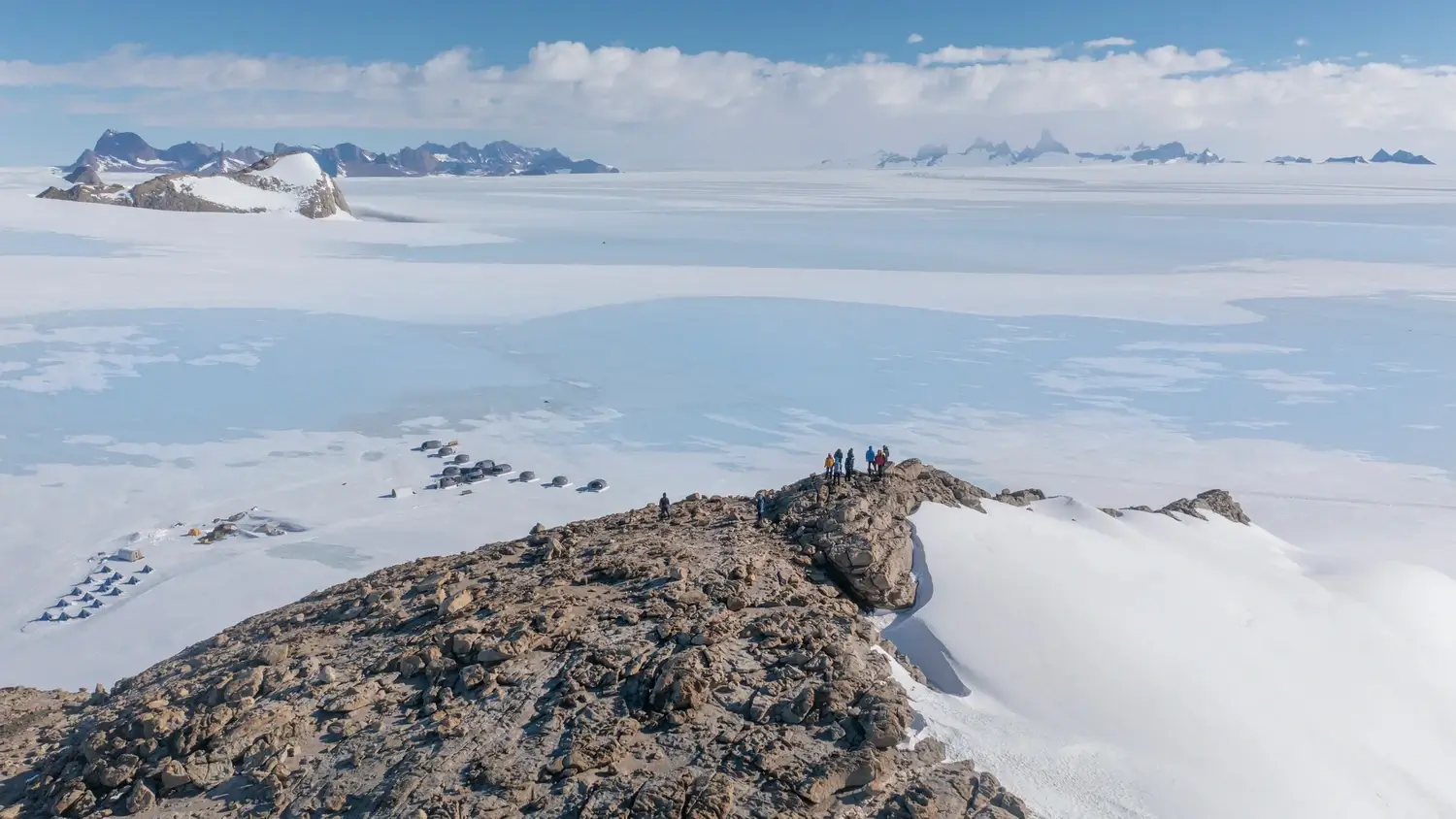 A panoramic view of Antarctica's ice-covered expanse