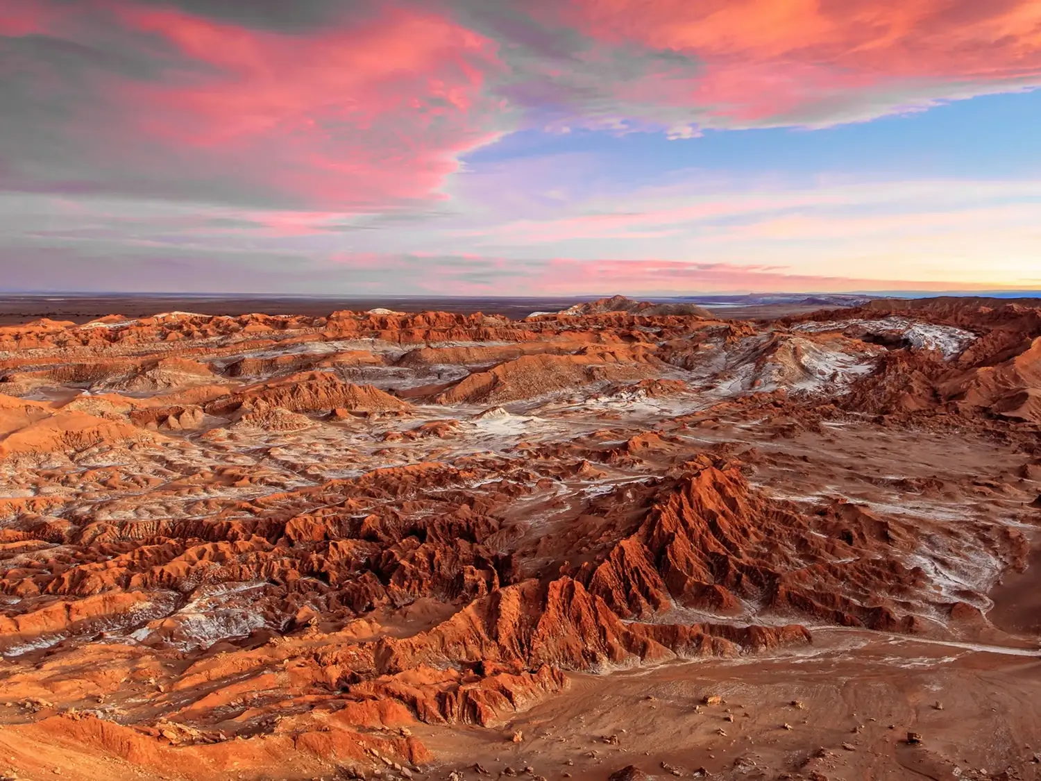 A panoramic view of the Atacama Desert's arid landscape